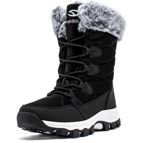 Women's Waterproof Winter Snow Lightweight Warm Faux Fur Lined Mid-Calf Booties - Picture 1 of 6